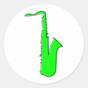 oddRex saxofone Ronde Sticker