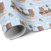 Ode aan de Notenkraker Ballet Blauw Cadeaupapier (Rol Hoek)