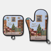 Ode aan de Notenkraker Ballet Blauw Ovenwant & Pannenlap Set (Voorkant)