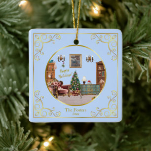 Ode aan het Notenkrakerballet Blauw Keramisch Ornament