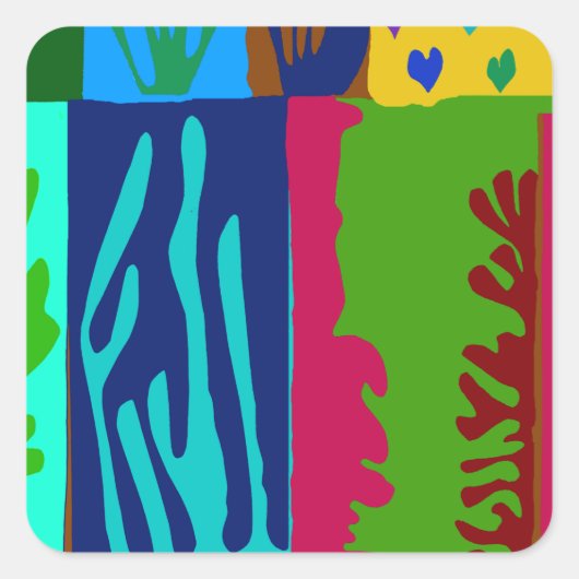 Ode aan Matisse Collage Vierkante Sticker (Voorkant)
