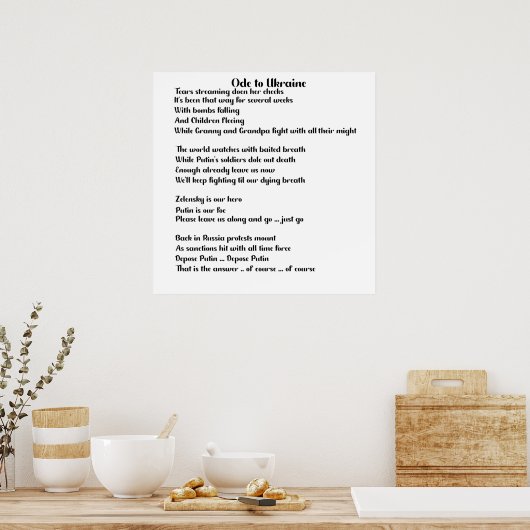 Ode aan Oekraïne gedicht over Oekraïne Courage Poster (Keuken)