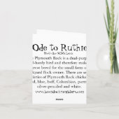 Ode au carte pour notes de Ruthie (Dos)