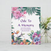 Ode to A Memory Poetry Personnalisé Papier (Debout devant)