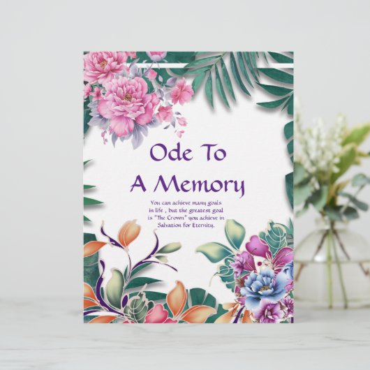 Ode to A Memory Poetry Personnalisé Papier (Debout devant)