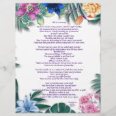 Ode to A Memory Poetry Personnalisé Papier (Dos)