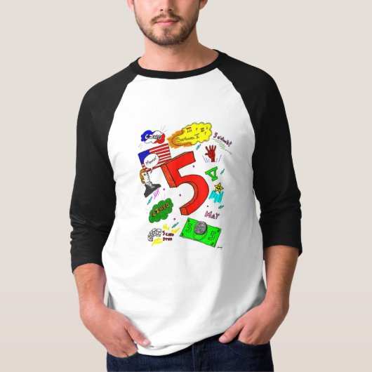 Ode to Five Mens Raglan T-Shirt (Devant)