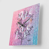 Ode to Love Carré Horloge murale (Angle)