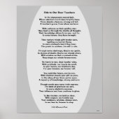 Ode to Our Chers enseignants Poem Poster Poster HA (Devant)