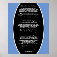 Ode to Our Chers enseignants Poem Poster Poster HA