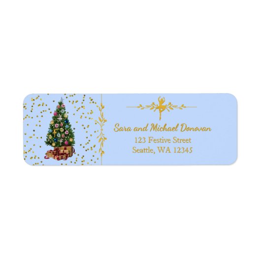 Ode to The Nutcracker Tree Blue Address Label (Voorkant)