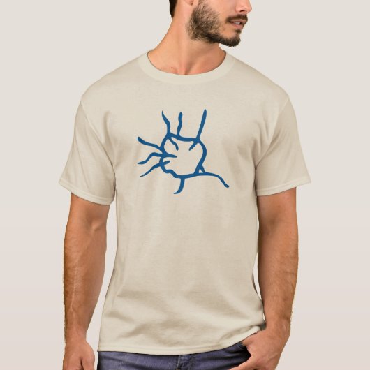 Odegra mid blue t-shirt (Voorkant)