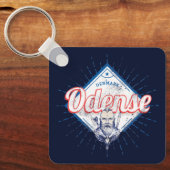 Odense City Denmark Retro Viking Souvenir Sleutelhanger (Voorkant)