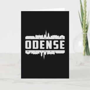 Odense Denemarken Stad Silhouet Stedelijk Funny Ca Kaart