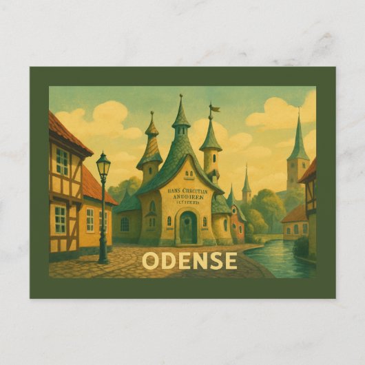 Odense Denmark Literary Briefkaart (Voorkant)