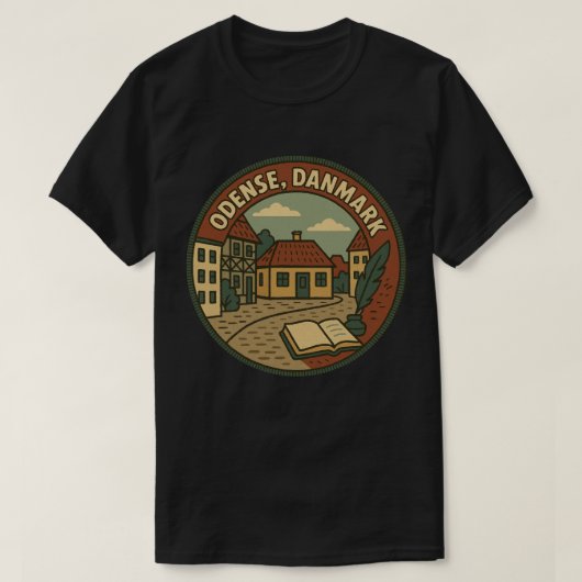 Odense Denmark Literary T-shirt (Design voorkant)