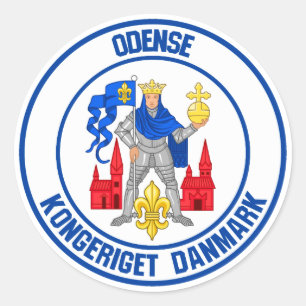 Odense Round Emblem Ronde Sticker