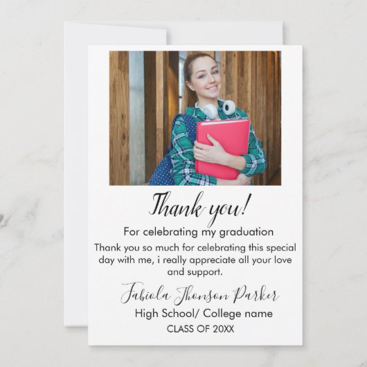 %odern Script graduation merci message (Dos)