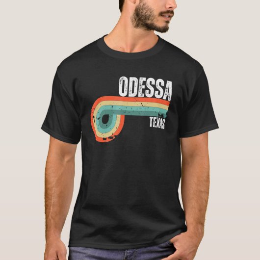Odessa City Texas State Retro Souvenir T-shirt (Voorkant)