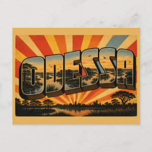 Odessa Delaware Rivier Wetland Bos Kunst Briefkaart