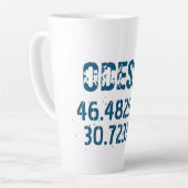 Odessa Oekraïne Latitude & Lengtegraad Verhard Latte Mok (Linkerhoek)