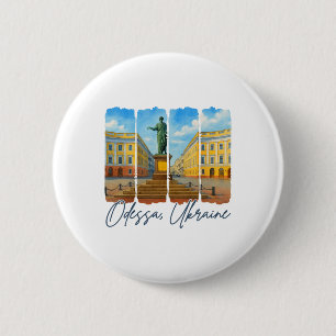 Odessa Oekraine Reizen Trip Borstelstreek Odessa S Ronde Button 5,7 Cm