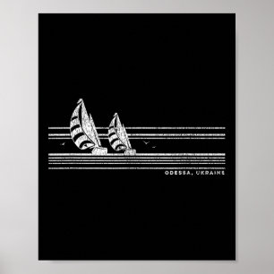 Odessa Oekraine Vintage Zeilen 70s Scheepvaart Zei Poster