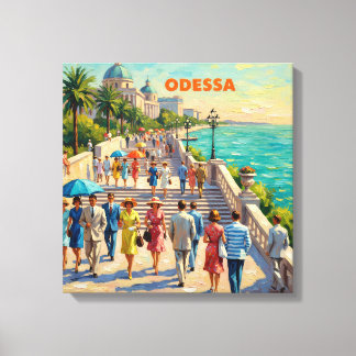 Odessa Ukraine Seaside Promenade Canvas Art Afdruk