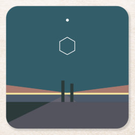 ODESZA A A Moment naast Deluxe Minimalistisch Onde Vierkante Kartonnen Onderzetter