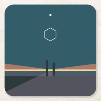 ODESZA A A Moment naast Deluxe Minimalistisch Onde Vierkante Kartonnen Onderzetter