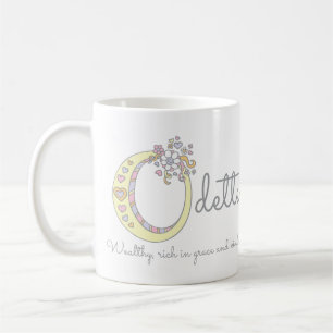 Odette letter O decoratieve naam met betekenis voo Koffiemok