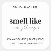 Odeur comme Étiquette de bougie magique de minuit (Devant)