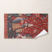 Odeur de tapisserie médiévale Lady and Unicorn (Serviette à main)