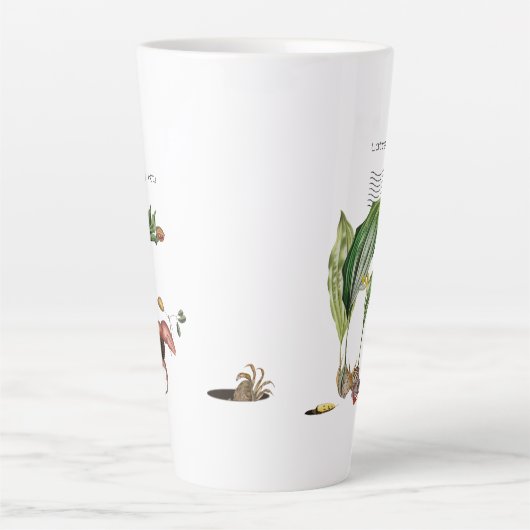 Odfish Shellfish Latte Mug, White Ceramic Tall Mug (Devant)