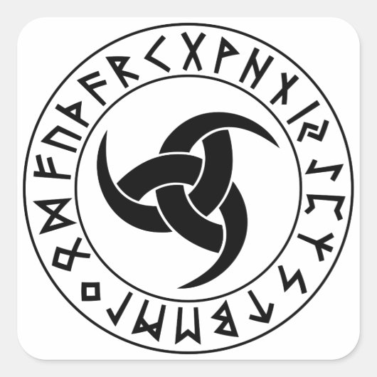 Odhroerir Rune Shield Vierkante Sticker (Voorkant)