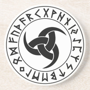 Odhroerir Rune Shield Zandsteen Onderzetter