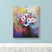Odilon Redon Anemones - Kunstsymboliek Canvas Afdruk (Insitu (Houten vloer))