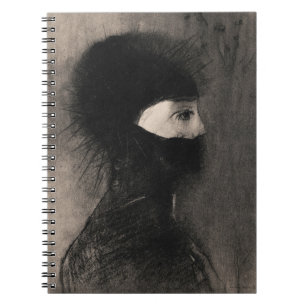 Odilon Redon. Armor. Donkere vrouw gezicht. symbol Notitieboek
