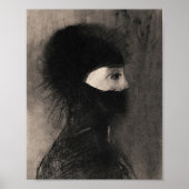 Odilon Redon. Armor. Donkere vrouw gezicht. symbol Poster (Voorkant)