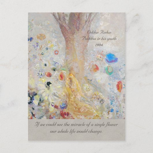 Odilon Redon Buddha CC0211 Mirakel of a flower Briefkaart (Voorkant)