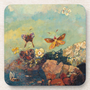 Odilon Redon Butterflies  symbolistische kunst Onderzetter