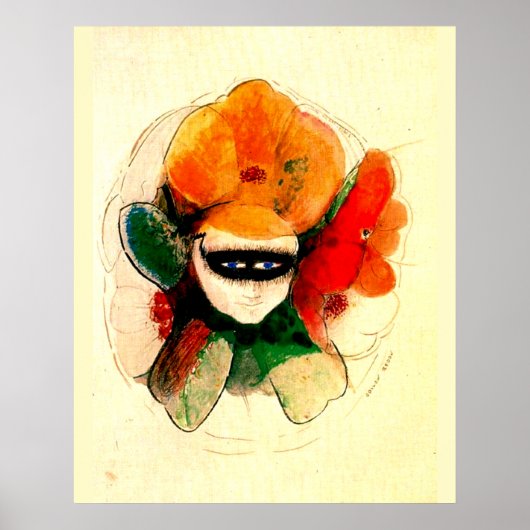 Odilon Redon - De gemaskerde Anemone, abstracte ku Poster (Voorkant)