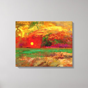 Odilon Redon - De zonsondergang Canvas Afdruk