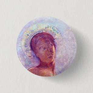 Odilon Redon, gesloten ogen 1889 Ronde Button 3,2 Cm