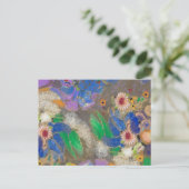 Odilon Redon's abstracte bloemenachtergrond. Briefkaart (Staand voorkant)