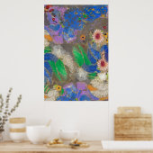 Odilon Redon's abstracte bloemenachtergrond.LGE Poster (Keuken)