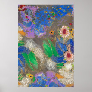 Odilon Redon's abstracte bloemenachtergrond.LGE Poster