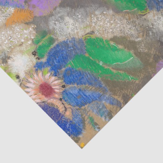 Odilon Redon's abstracte bloemenachtergrond. Tissuepapier (Detail)