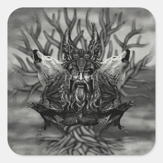 Odin-All-Father Vierkante Sticker (Voorkant)