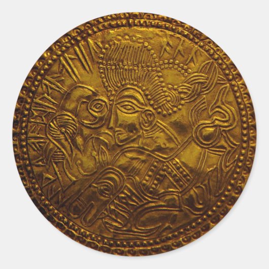 Odin Bracteate Ronde Sticker (Voorkant)